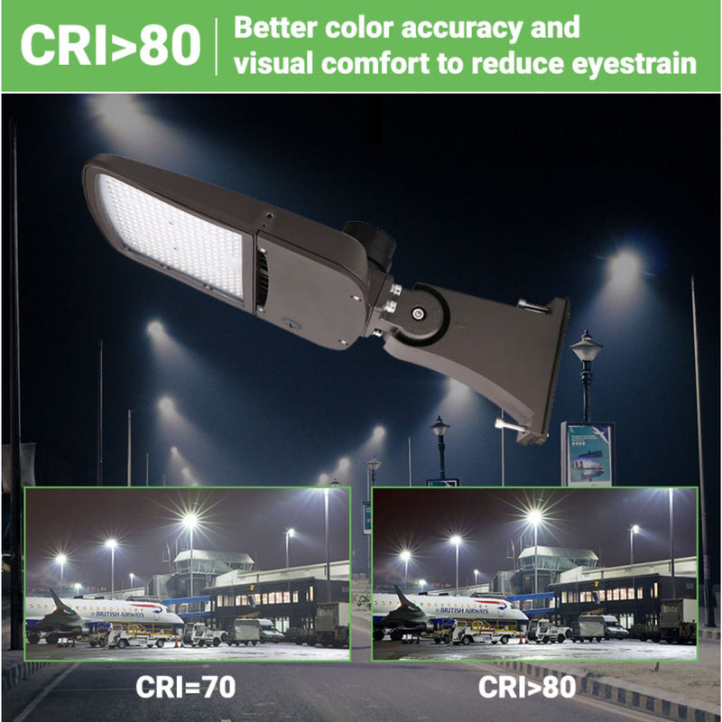 LED Street Light 150 watts with Direct Mount and CRI over 80 by Greenlight Depot