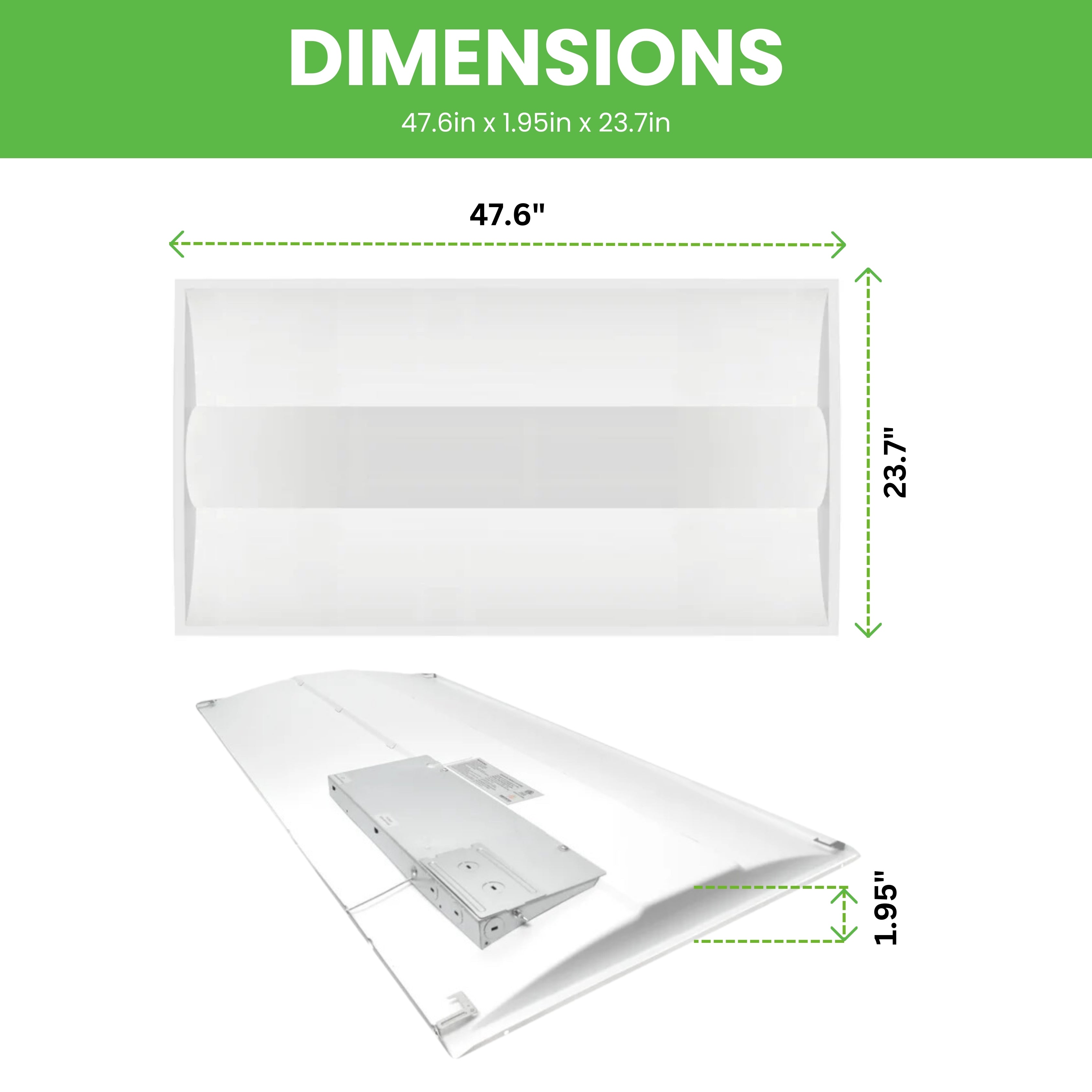 30W LED Troffer Light | LED Troffer Light - 2 X 4 50W 2 Pack