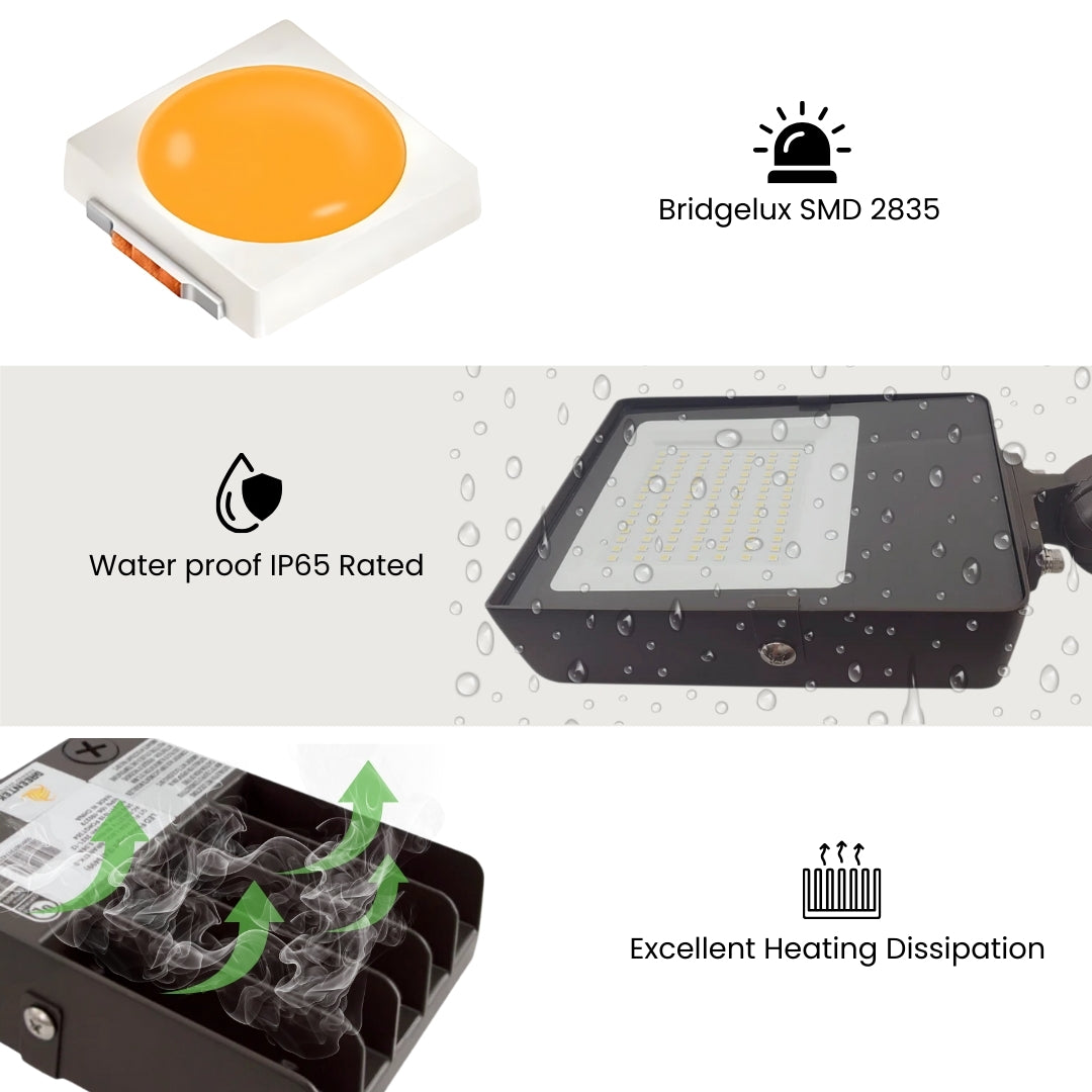 LED Flood Light - FL3 - 35W - 4317lm - Knuckle Mount - Landscape- (UL+DLC)