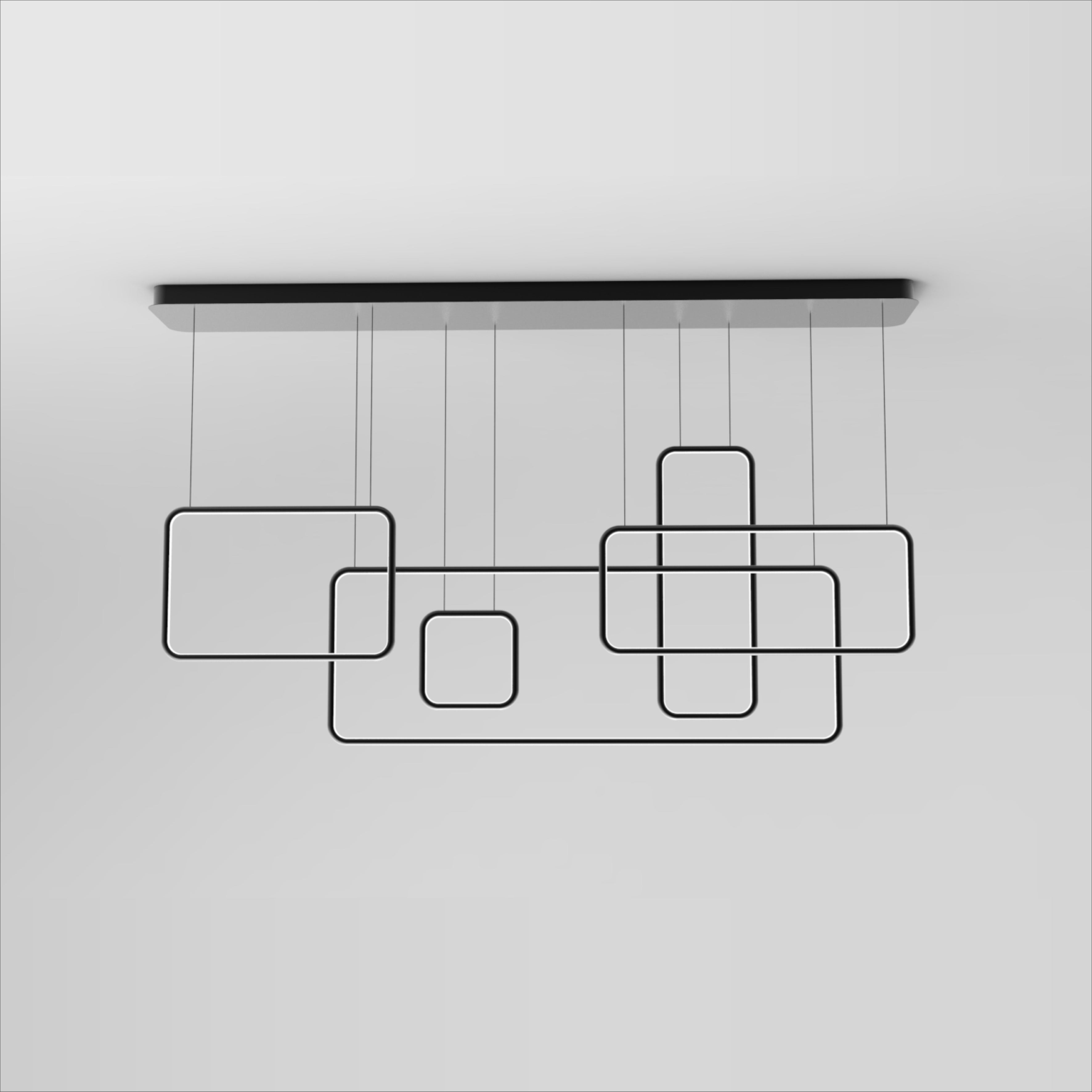 150W Modern Chandelier LED Rectangular Suspension Light - Contemporary Ceiling Fixture