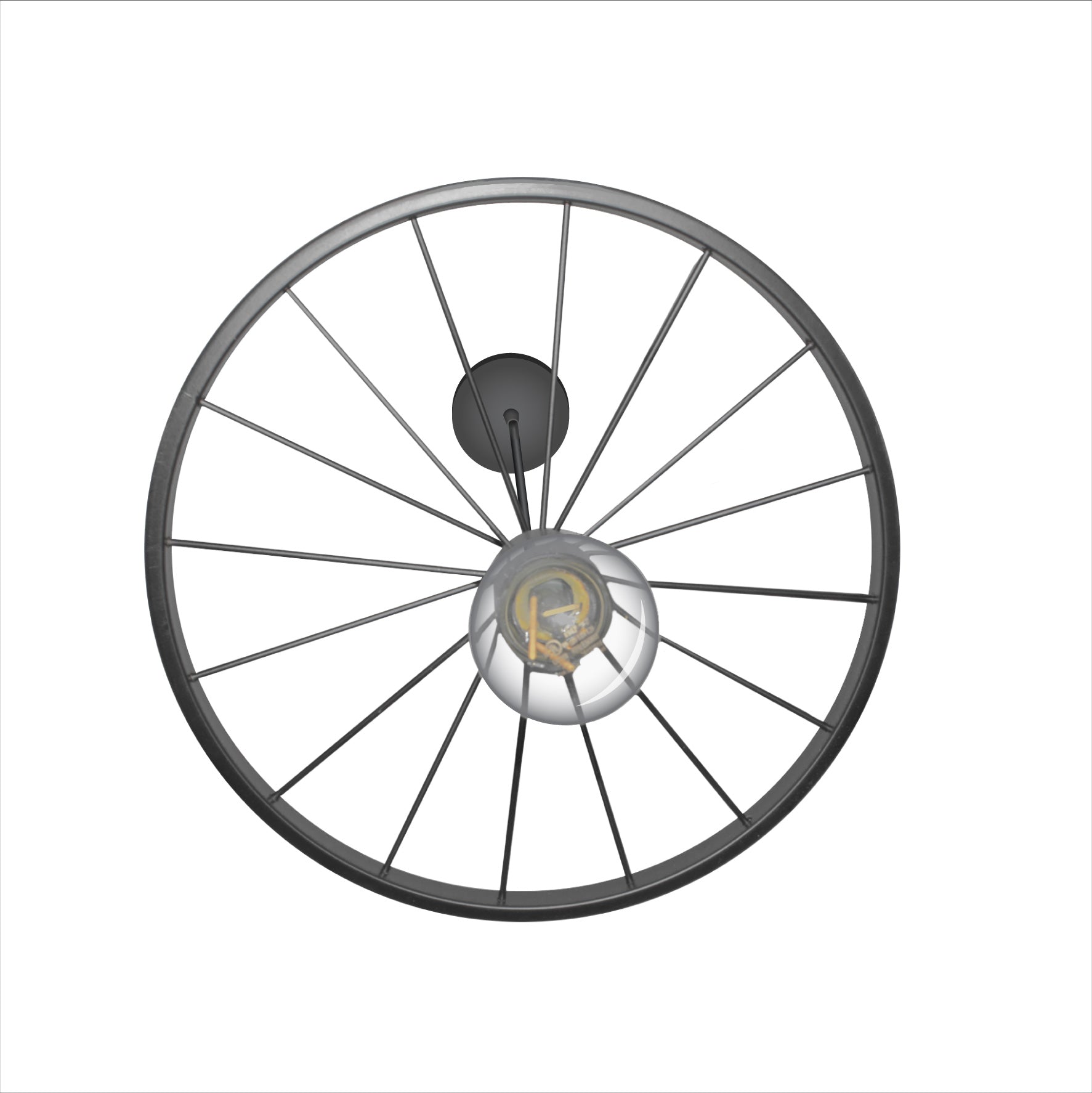 Pendant Light Industrial Rustic Single Wheel Metal
