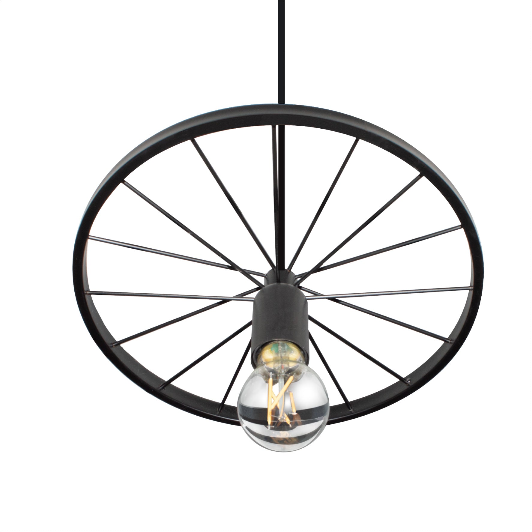 Pendant Light Industrial Rustic Single Wheel Metal