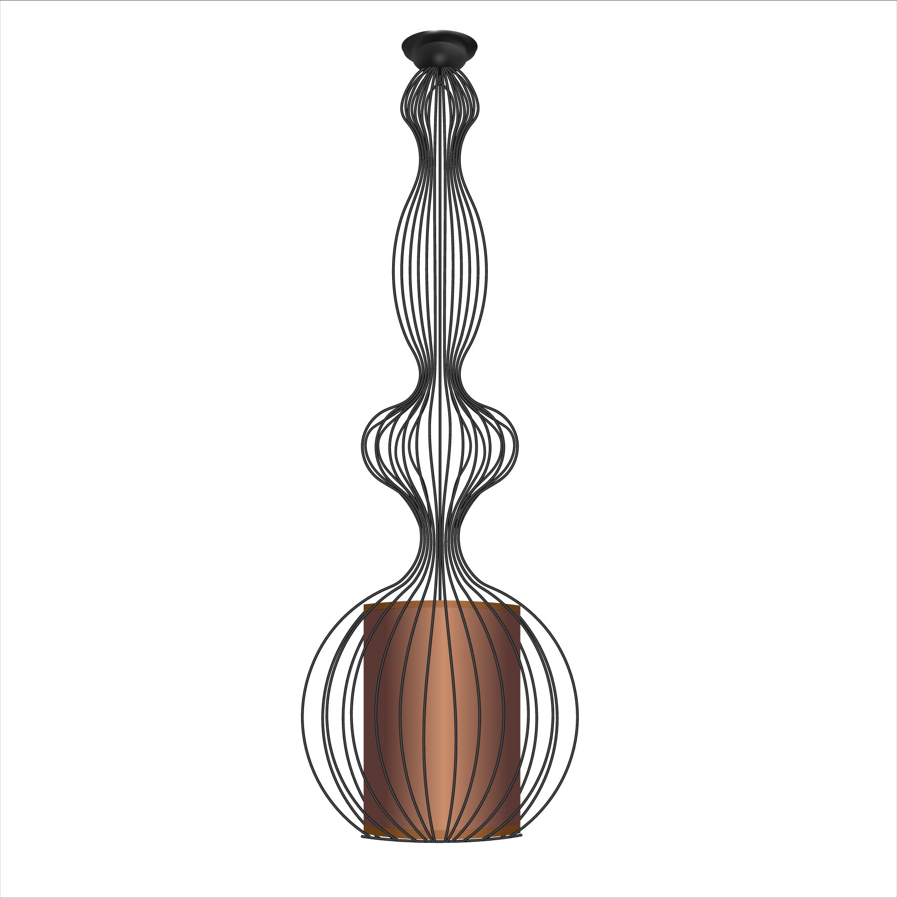 Modern Black Wire Frame Pendant Light with Diffuser – E26/E27 Hanging Ceiling Fixture