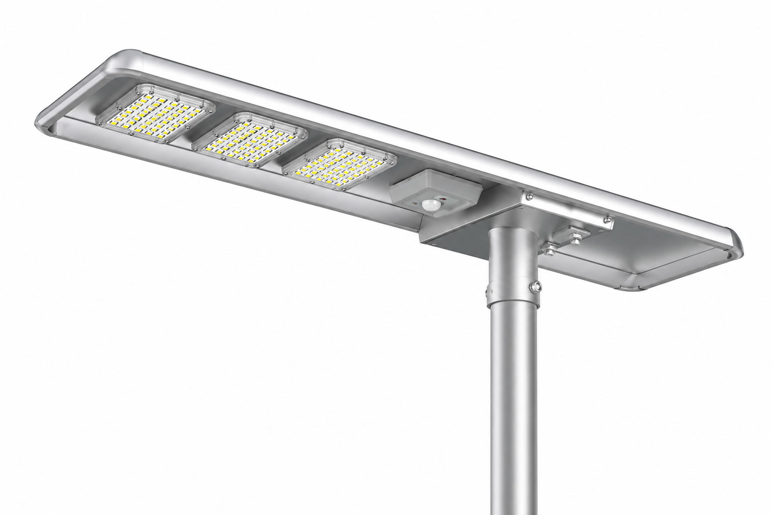100W Raptor Solar LED Street Light - 12000 Lumens - 5700K Daylight - IP65 Waterproof - High Output - Li-ion Battery