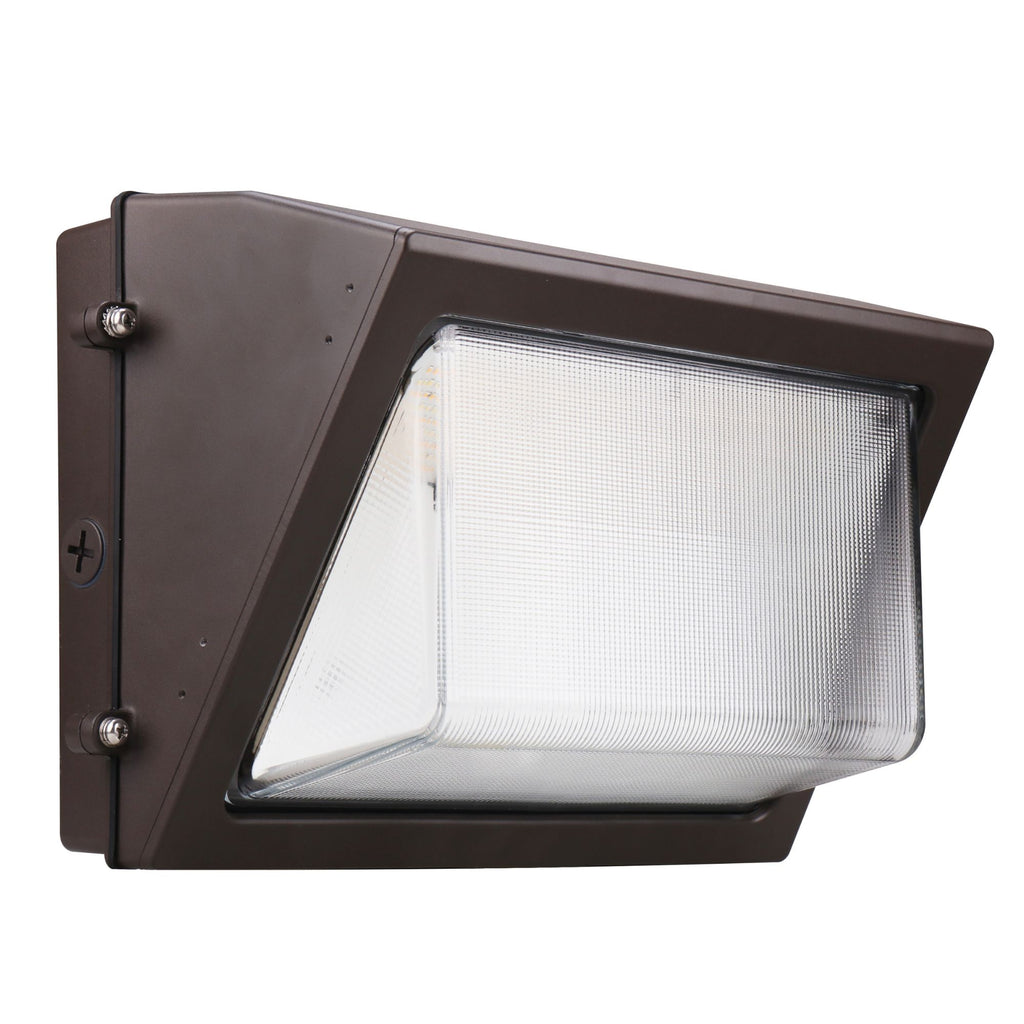 LED Wall Pack Light 80W in bronze colored fixture