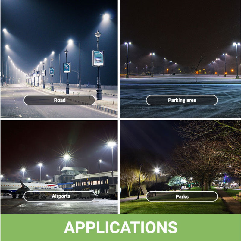 Applications of LED Street light 150 watts with direct mount by Greenlight Depot