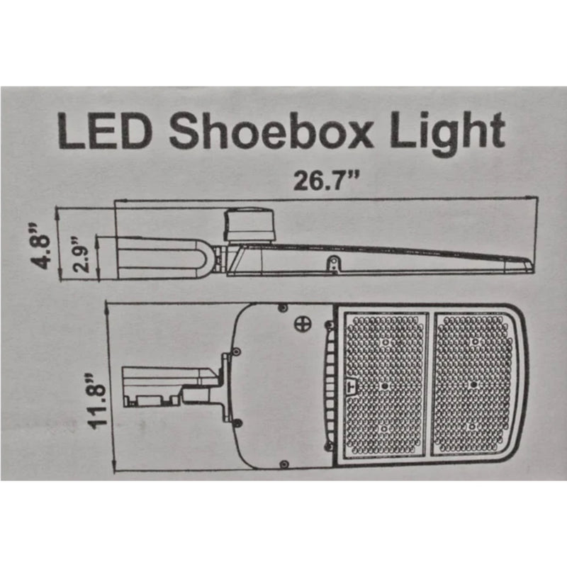 Dimensions of LED Street light 300 watts