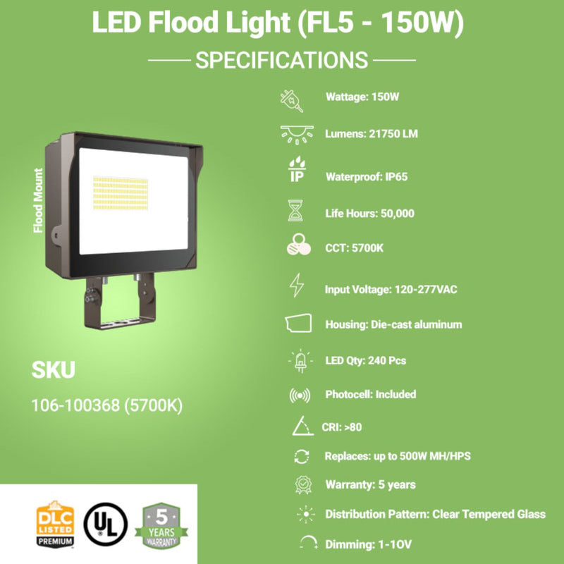 specifications of led flood light 