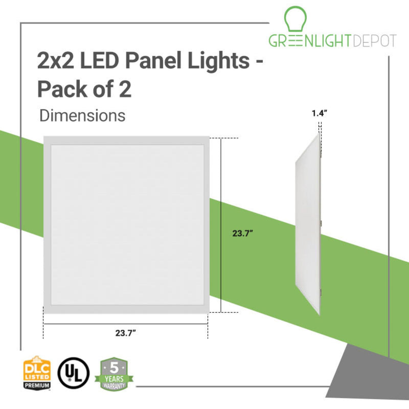 dimensions of LED Panel light indoors 2x2