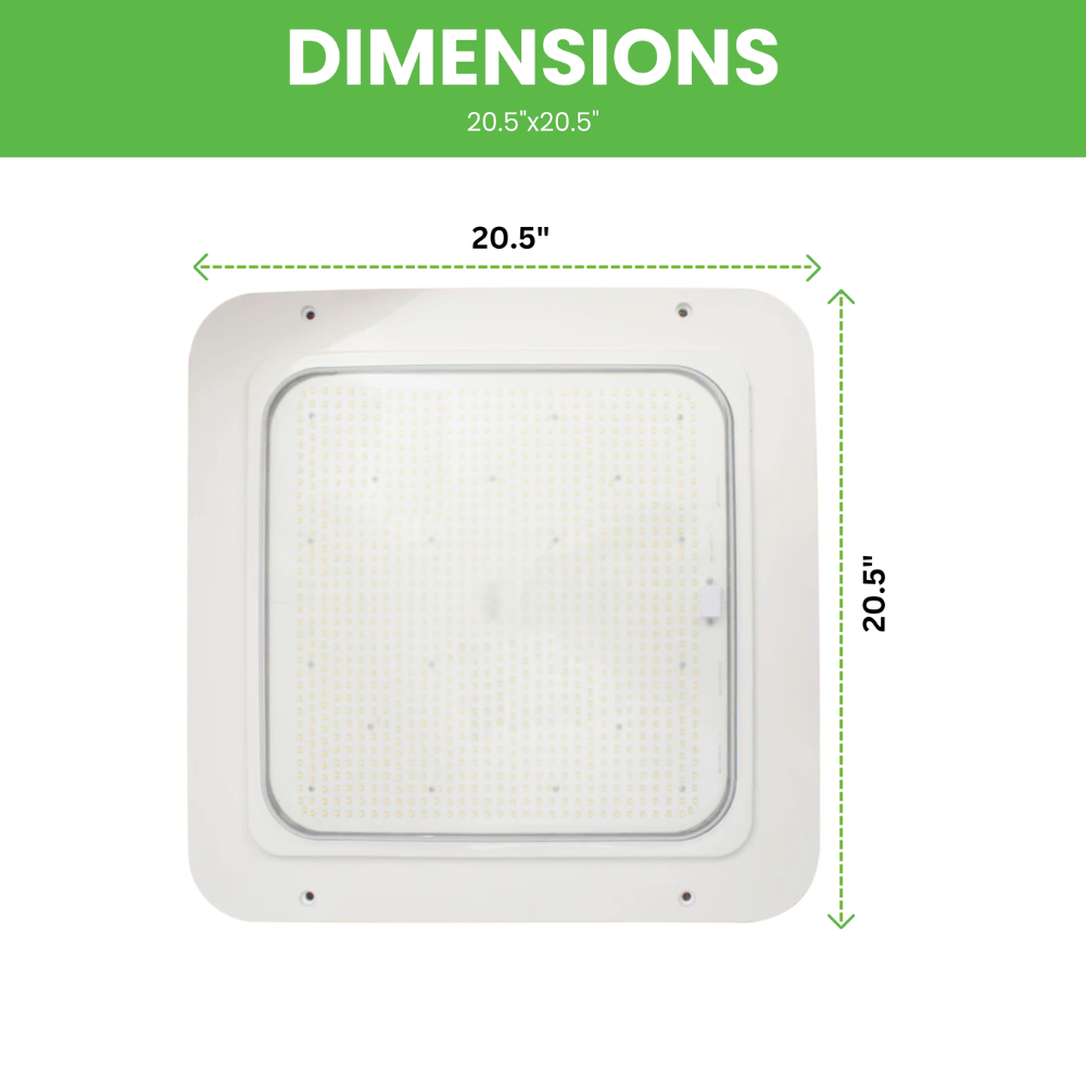 LED Canopy Light - 180W - Gas Station Canopy - JBox - 5700K - (UL + DLC Listed)