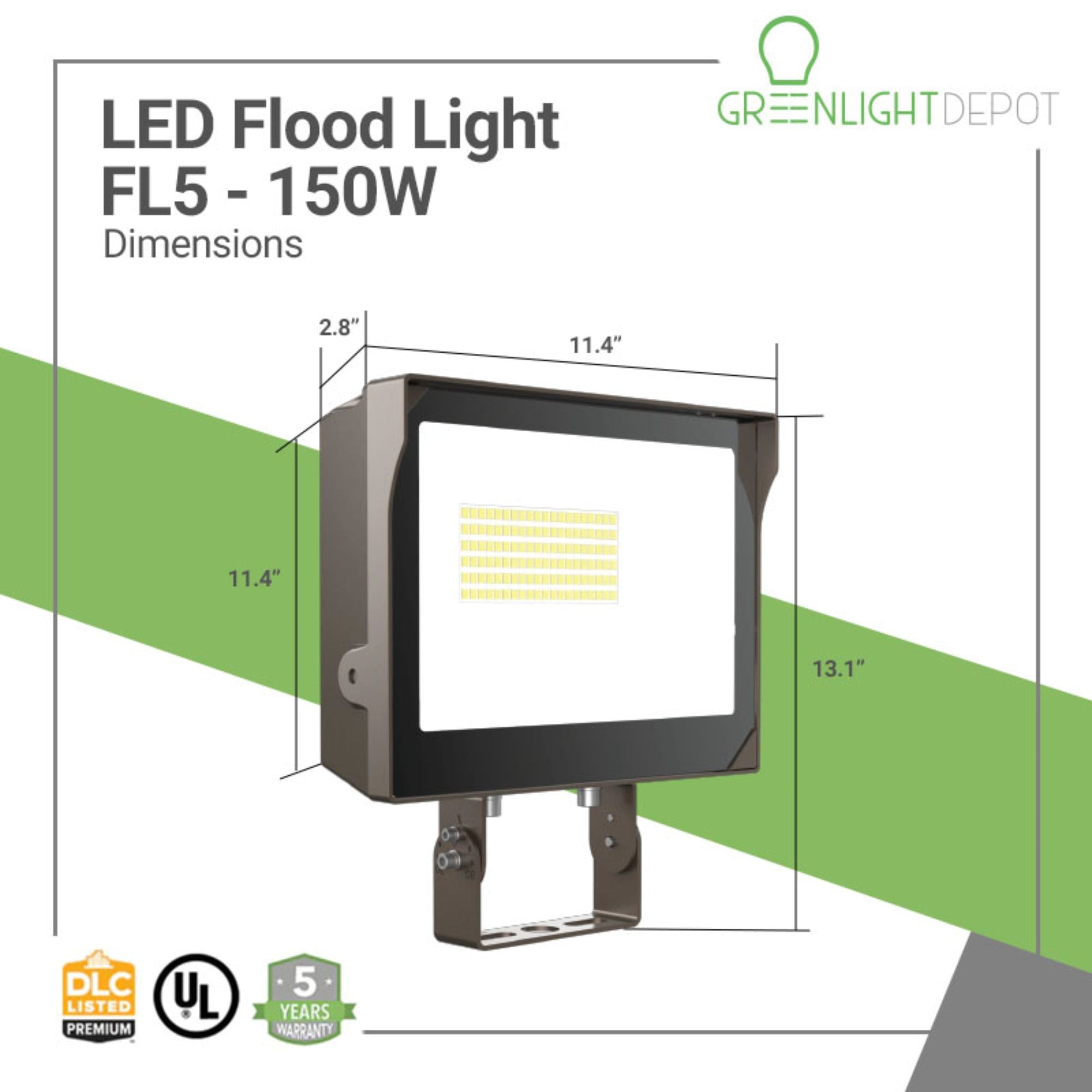 dimensions of led flood light