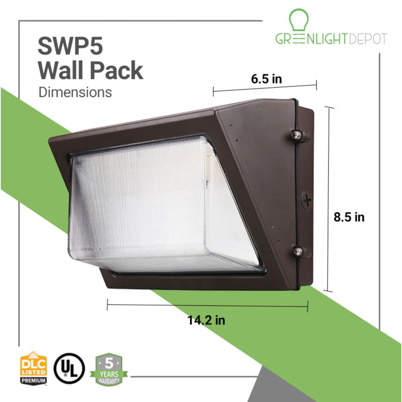 Greenlight Depot SWP5 Wall Pack Light Dimensions