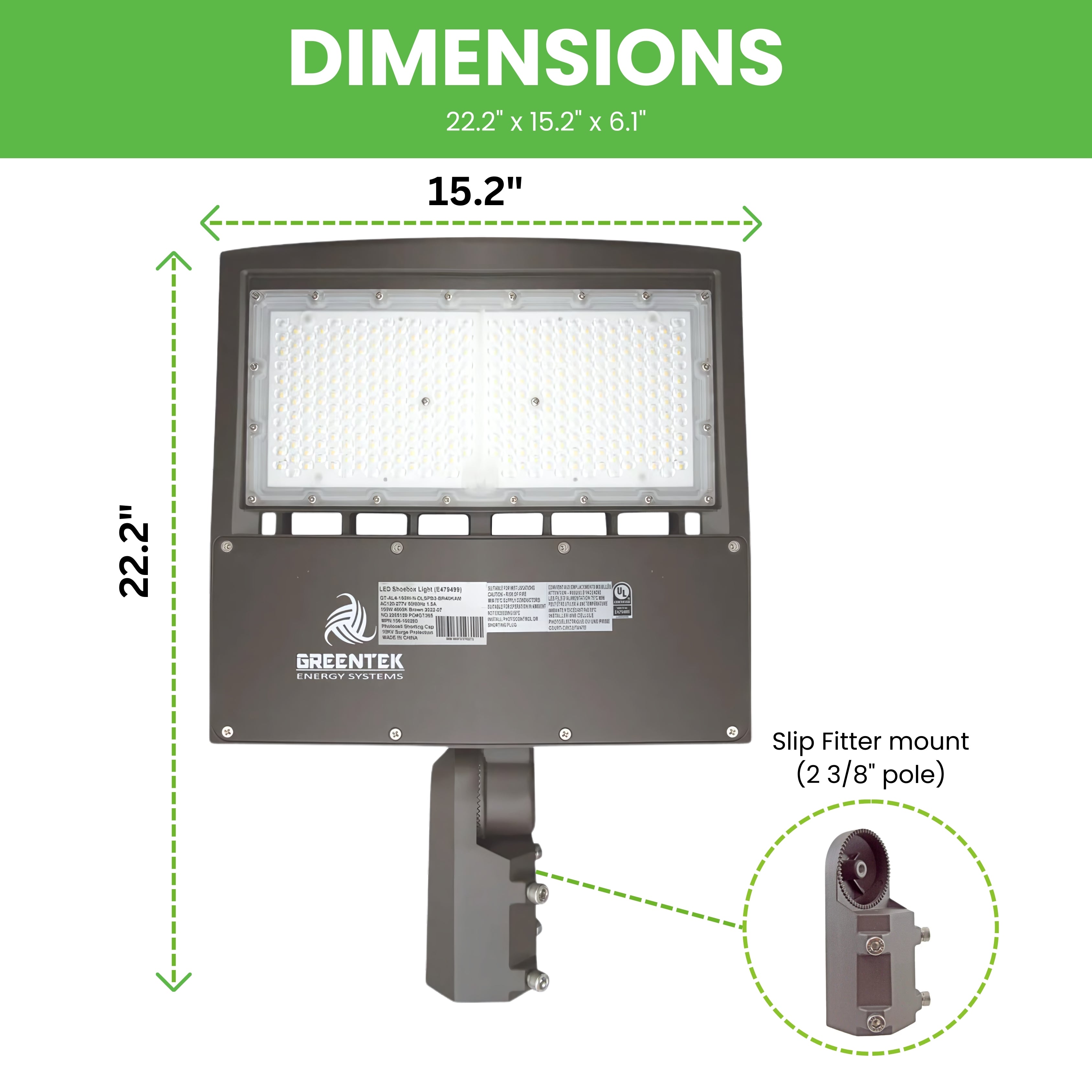 LED Street Light - 150W - 163 LM/W - 24,450 Lumens - Shorting Cap - Slip Fitter Mount - AL4 Series - UL+DLC 5.1