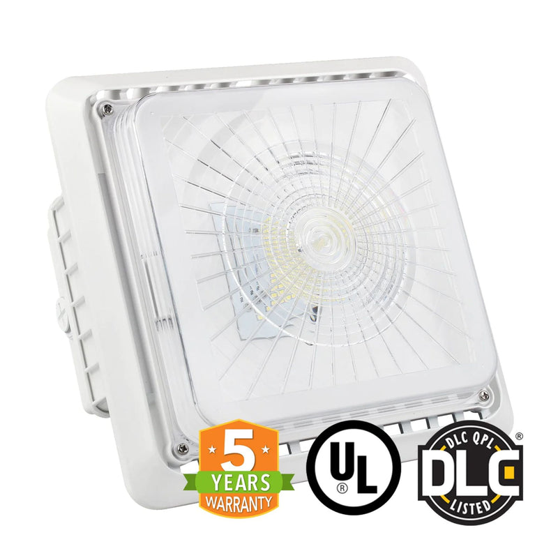 LED Canopy Light - 40W - 5,151 Lumens - Outdoor Parking Garage Light - PG02 - (UL+DLC Listed)