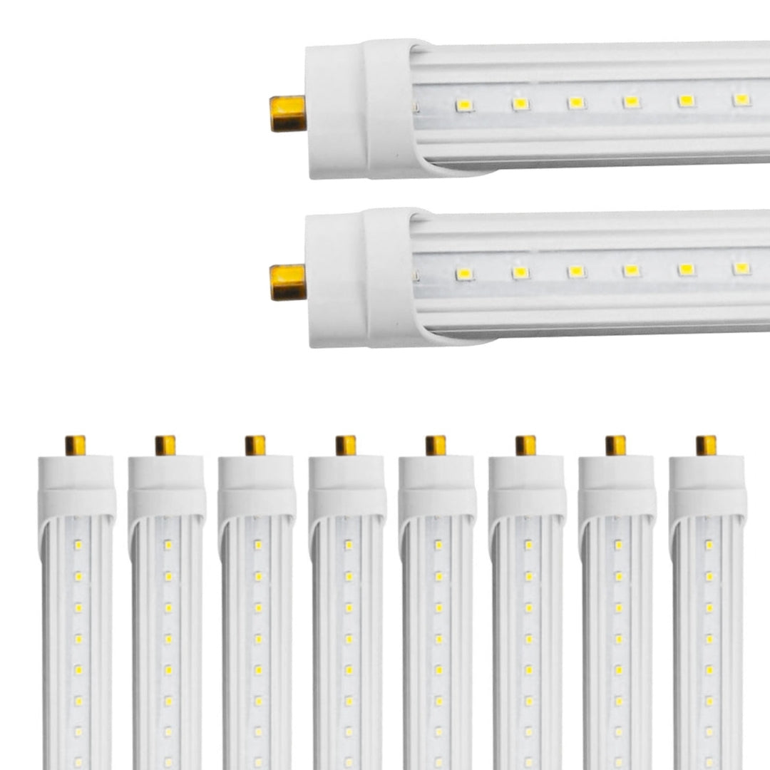 8ft 40W LED Linear Tube Light - FA8 Socket Ballast Bypass – Clear – 10 or 20 Pack –V2 ( ETL)
