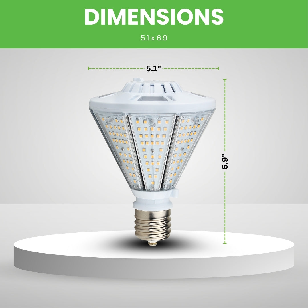 30W LED Corn Bulb Post Top - Bottom Socket - Mogul Base (E39) - (UL)