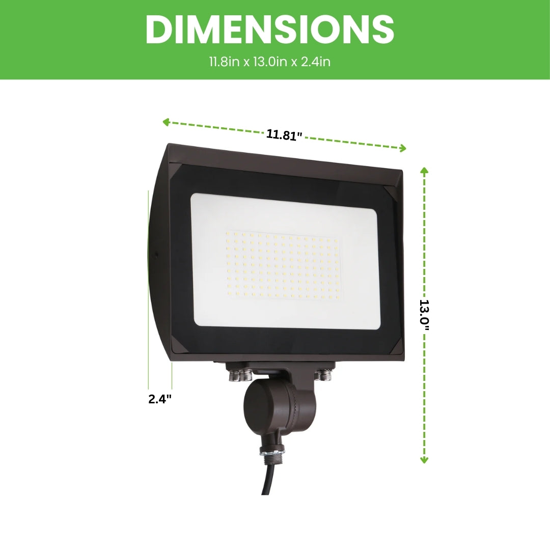 LED Flood Light - 100W - 11500LM -  Knuckle Mount - Landscape - (UL)