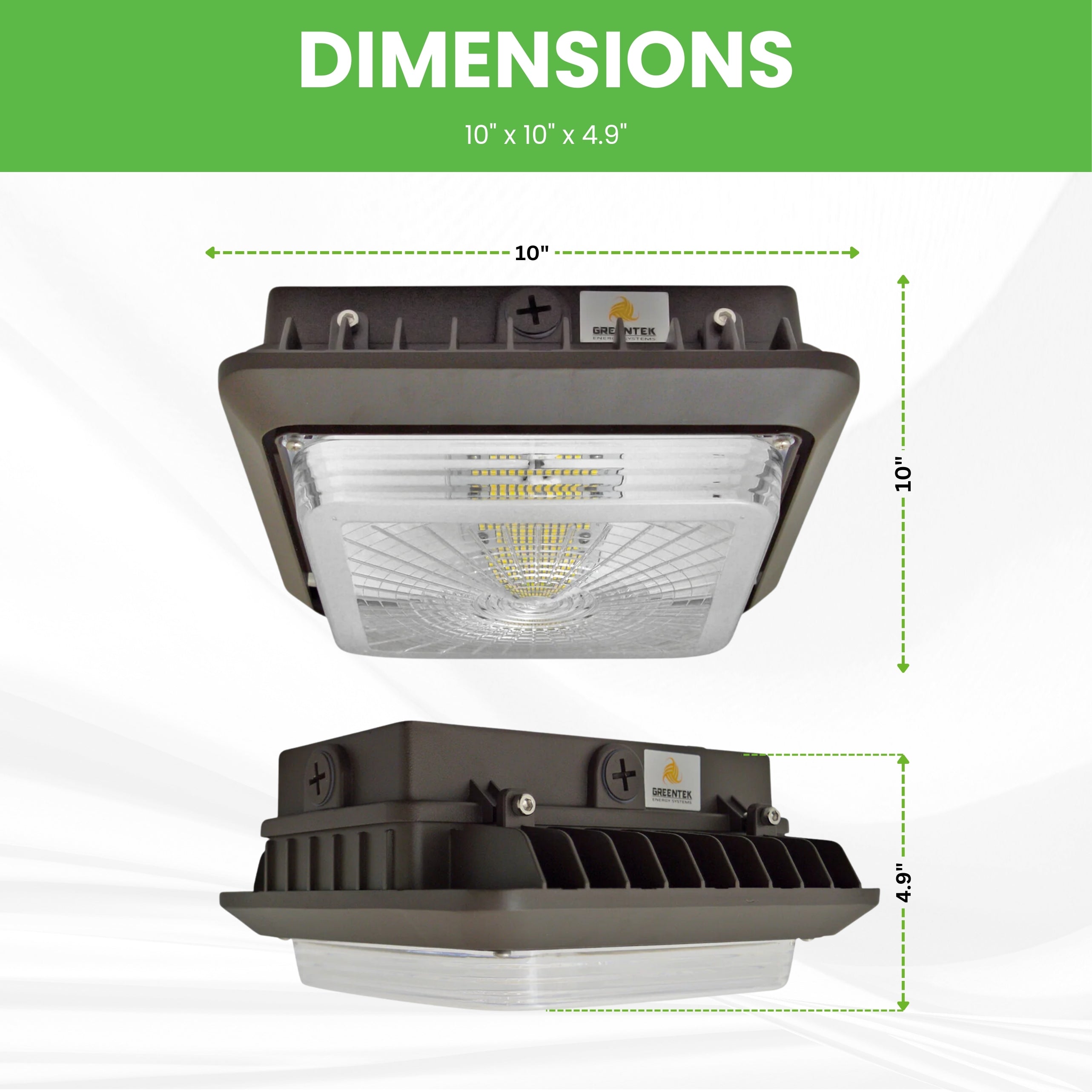 LED Canopy Light - 100W Outdoor Parking Garage Light - Brown - (UL+DLC Listed)