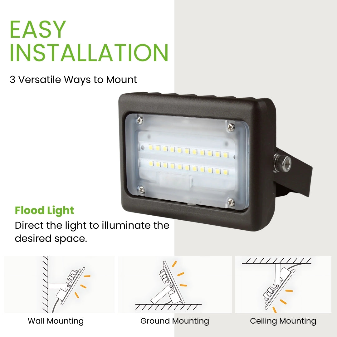 LED Flood Light - 15W -Flood Mount - (UL+DLC) - 5 Year Warranty