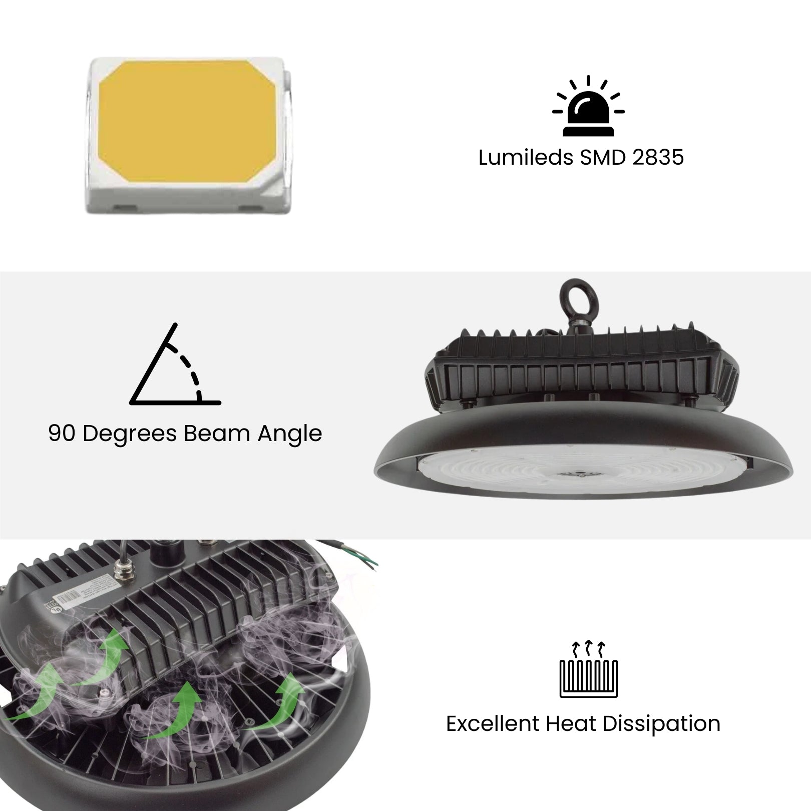 LED High Bay - 400W - 57,200 Lumens - UFO2 - Hook Mount - 6kV Surge Protector - UL+DLC5.1