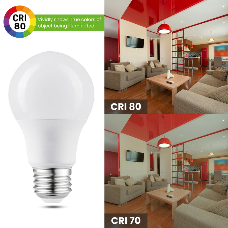 LED A19 Light Bulb - 9W - 800lm - 10 or 96 Pack - Dimmable - 60 Watt Equivalent - E26 - ETL