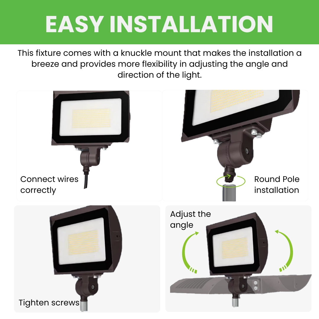 LED Flood Light - FL3 - 15W - 1968lm - Knuckle Mount - Landscape - (UL+DLC)