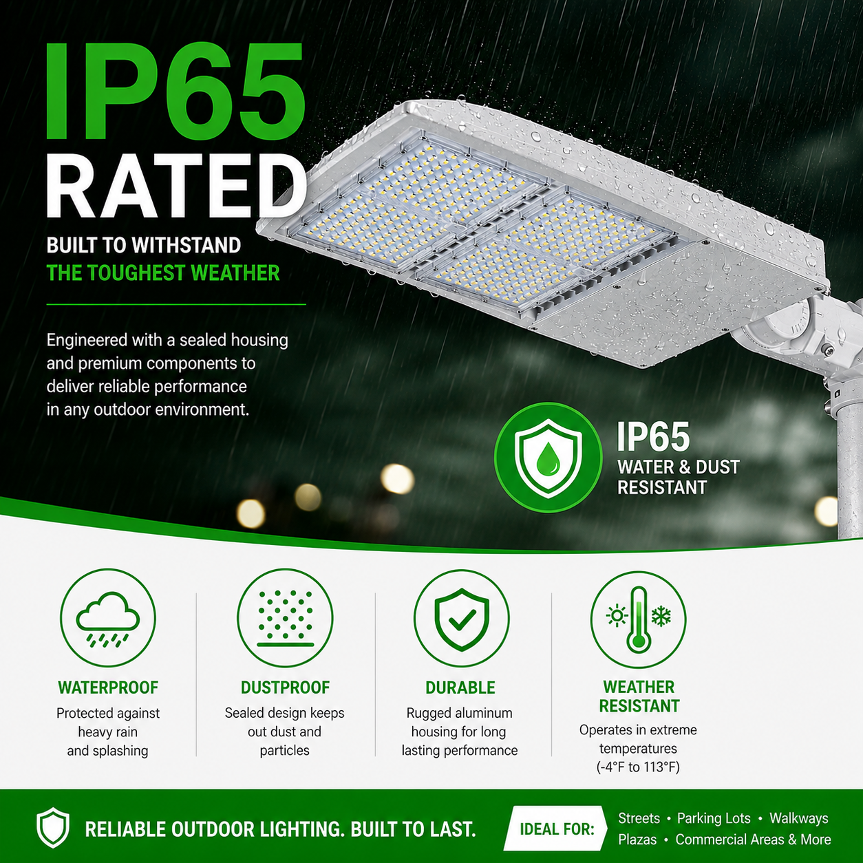 200W LED Street Light with Slip Fitter Mount & Shorting Cap – UL Listed Outdoor Area Light 5700K
 IPS 65 Rated