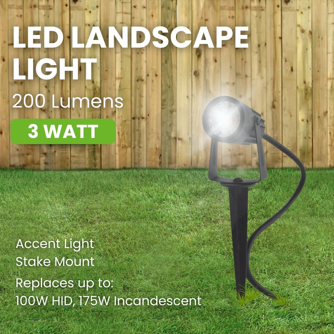 LED Landscape Light - 3W - 200Lm - Accent Light - Stake Mount