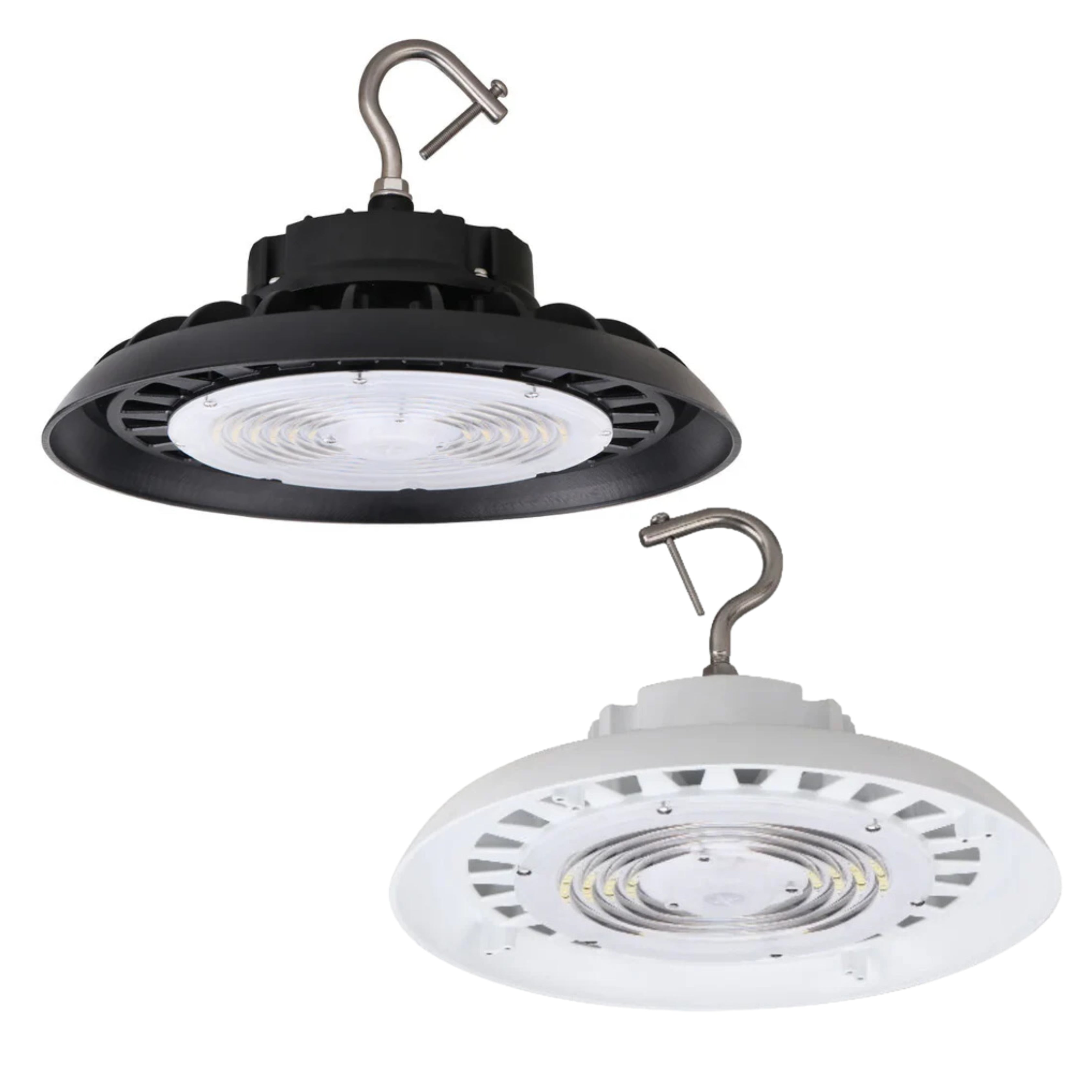 LED High Bay - 150W - 21,200 Lumens - UFO4 - Hook Mount - Black / White - UL+DLC5.1