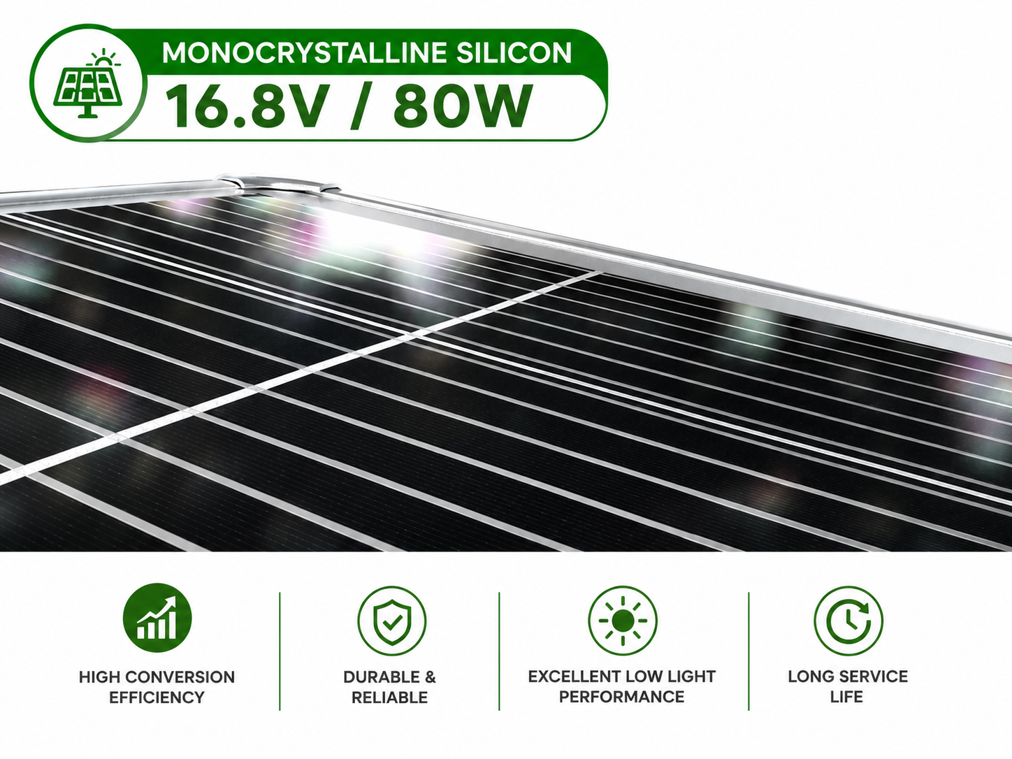 80W Raptor Solar LED Street Light -9600 Lumens - 5700K IP65 Waterproof with Li-ion Battery