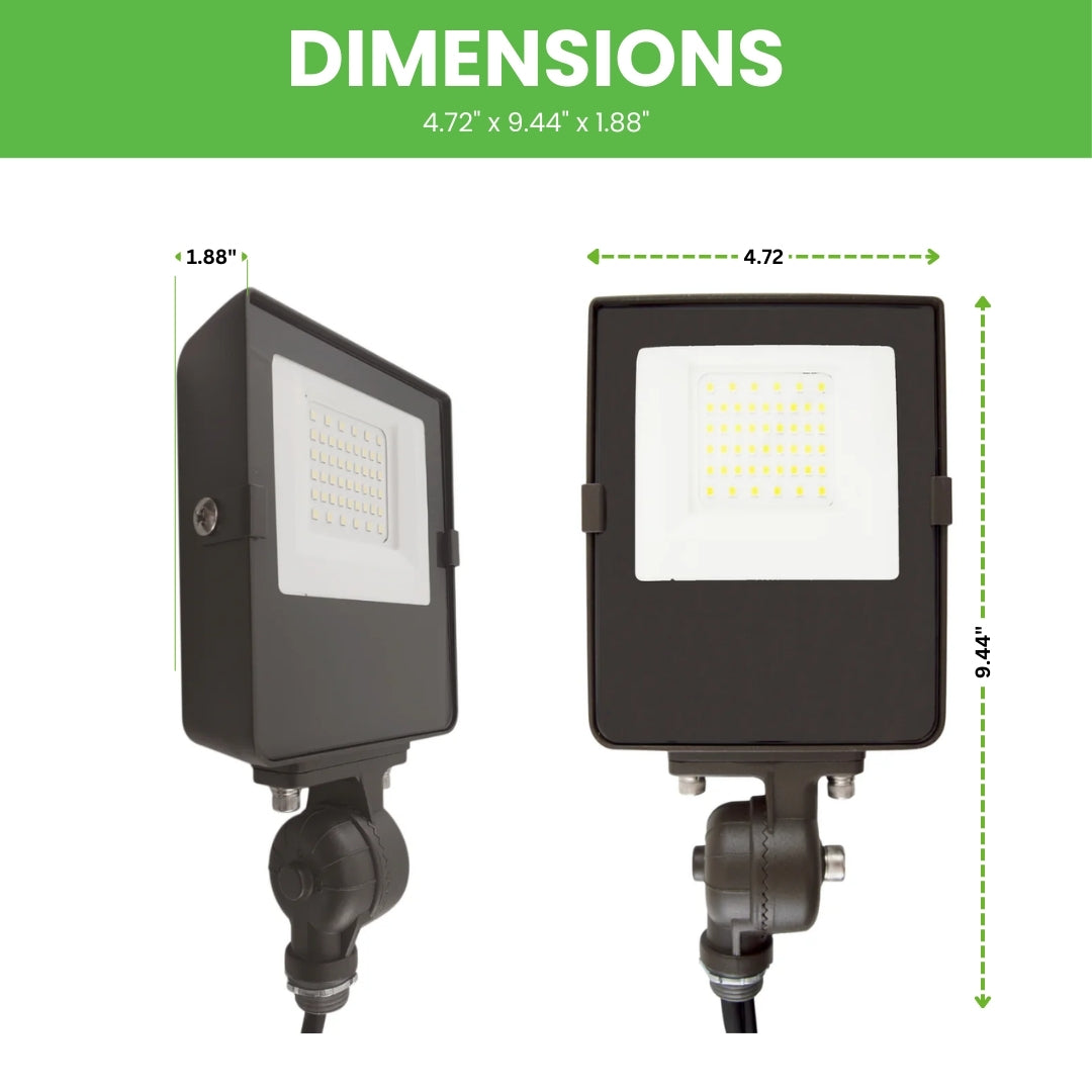 LED Flood Light - FL3 - 15W - 1968lm - Knuckle Mount - Landscape - (UL+DLC)