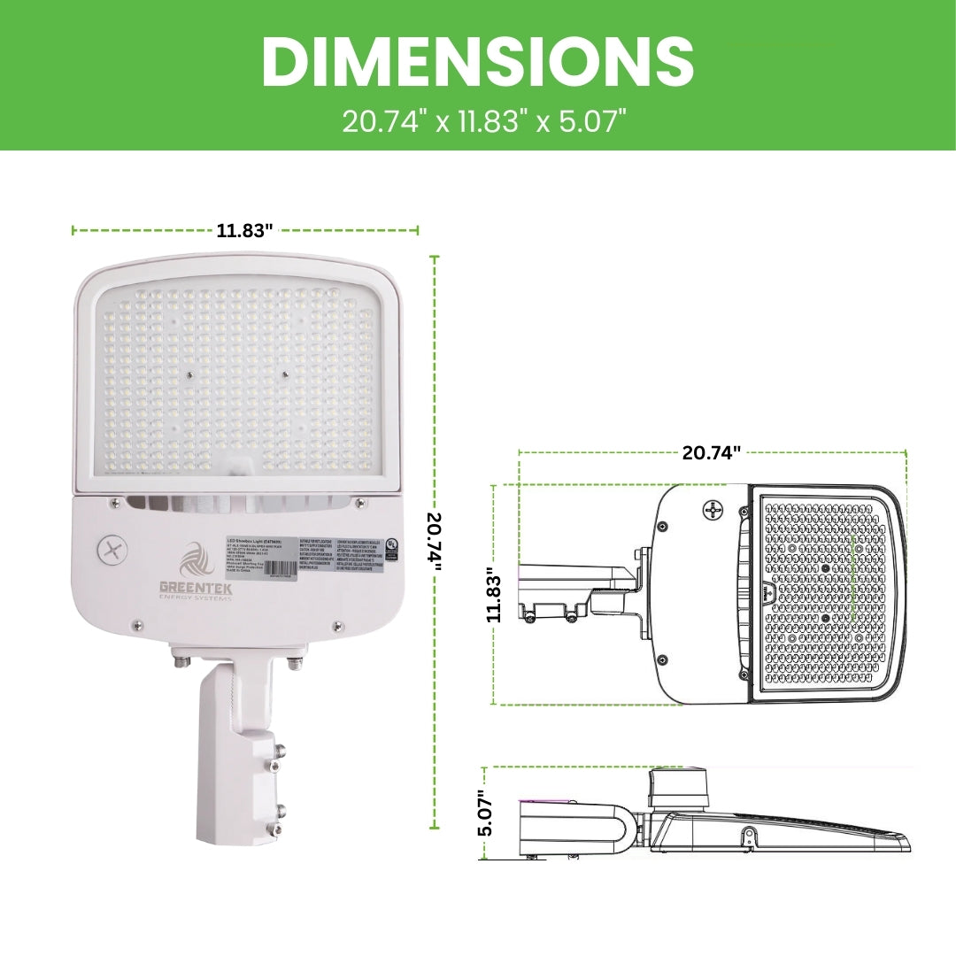 LED Street Light - 150W - 22,200 Lumens - Shorting Cap - Slip Fitter Mount - AL5 Series - White - UL+DLC 5.1