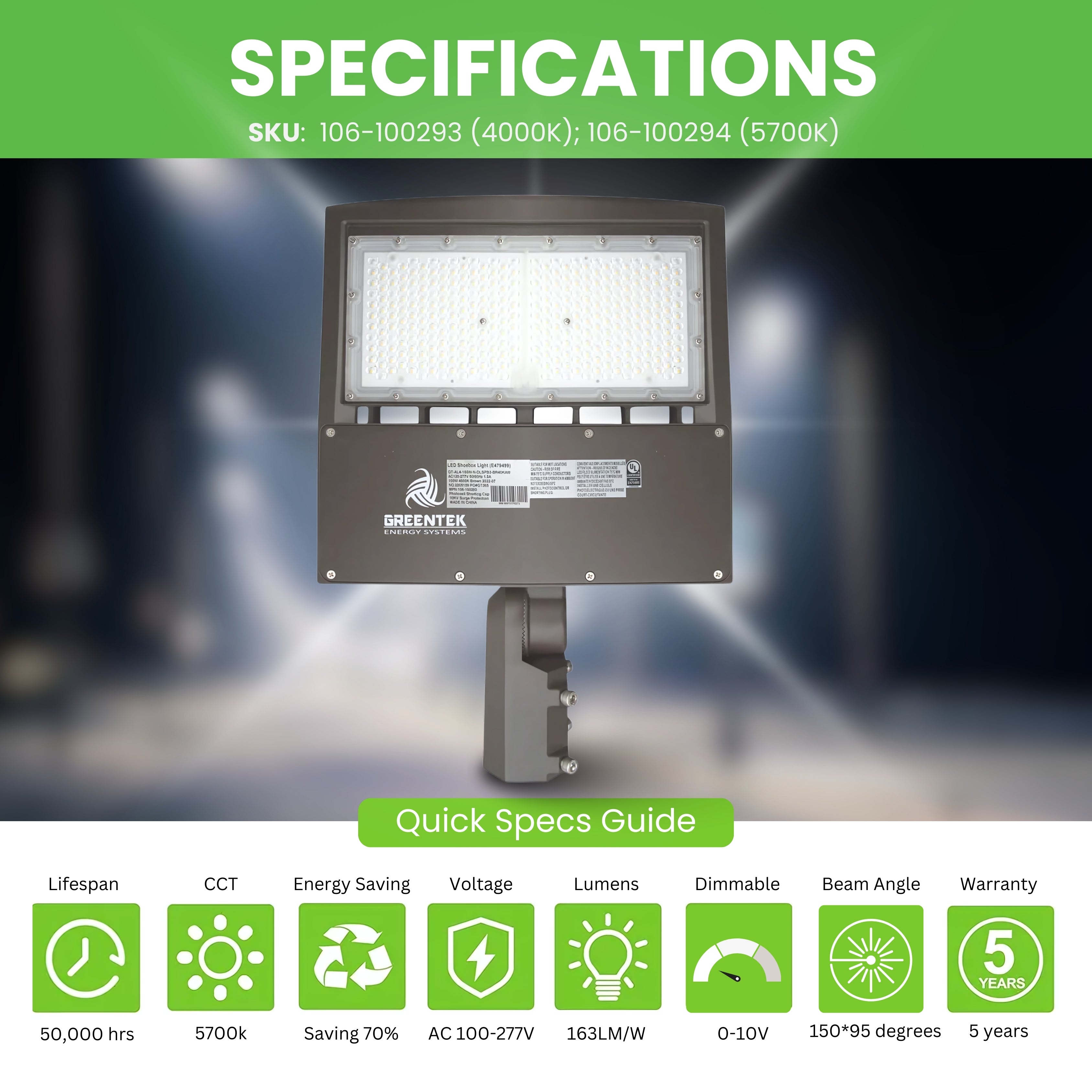 LED Street Light - 150W - 163 LM/W - 24,450 Lumens - Shorting Cap - Slip Fitter Mount - AL4 Series - UL+DLC 5.1