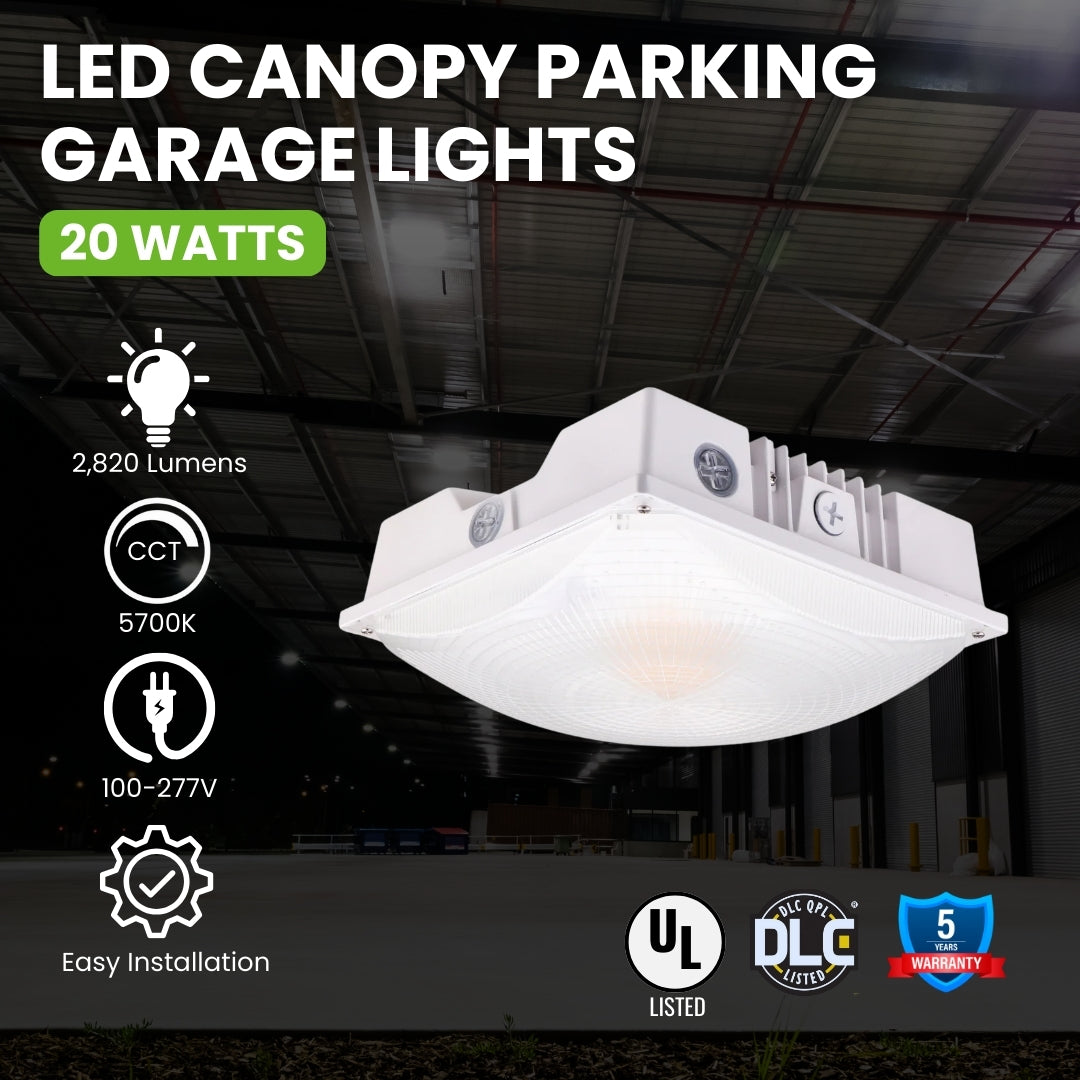 20W LED Canopy Light | 20W Outdoor Parking Garage Light In USA