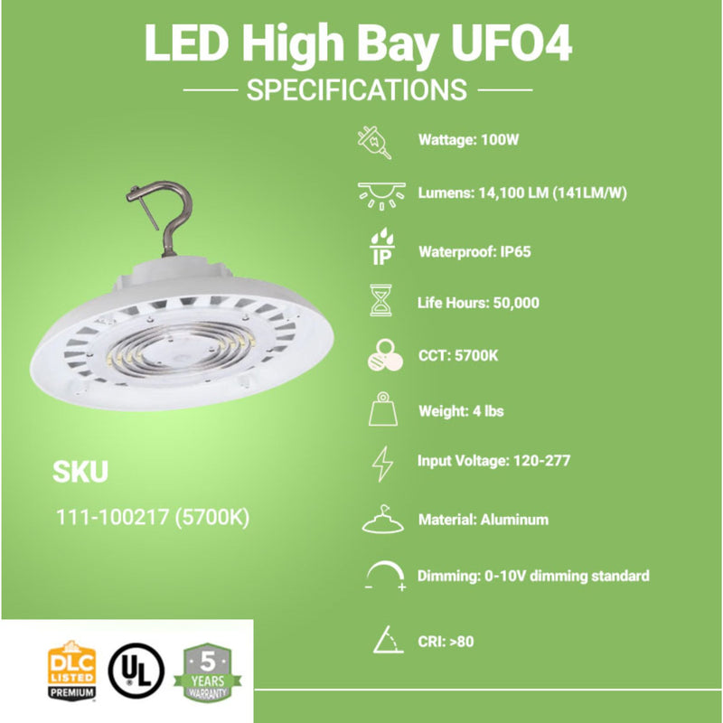 led high bay lights white specifications by greenlight depot