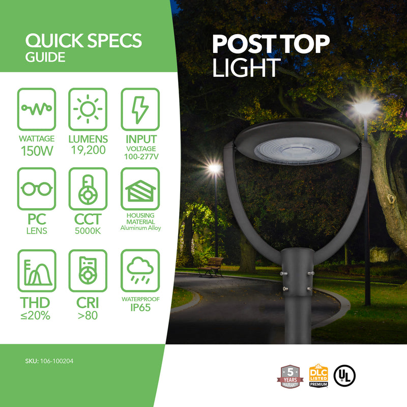 LED Post Top Light - 150W - Shorting Cap