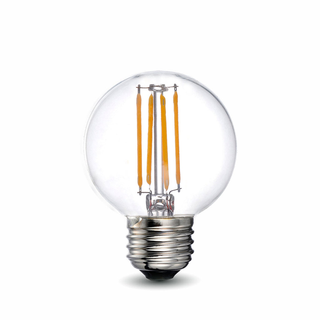 LED Filament Bulb - G16.5 - 60 Watt Equivalent - E26 - Dimmable - 10 Pack - Green Light Depot