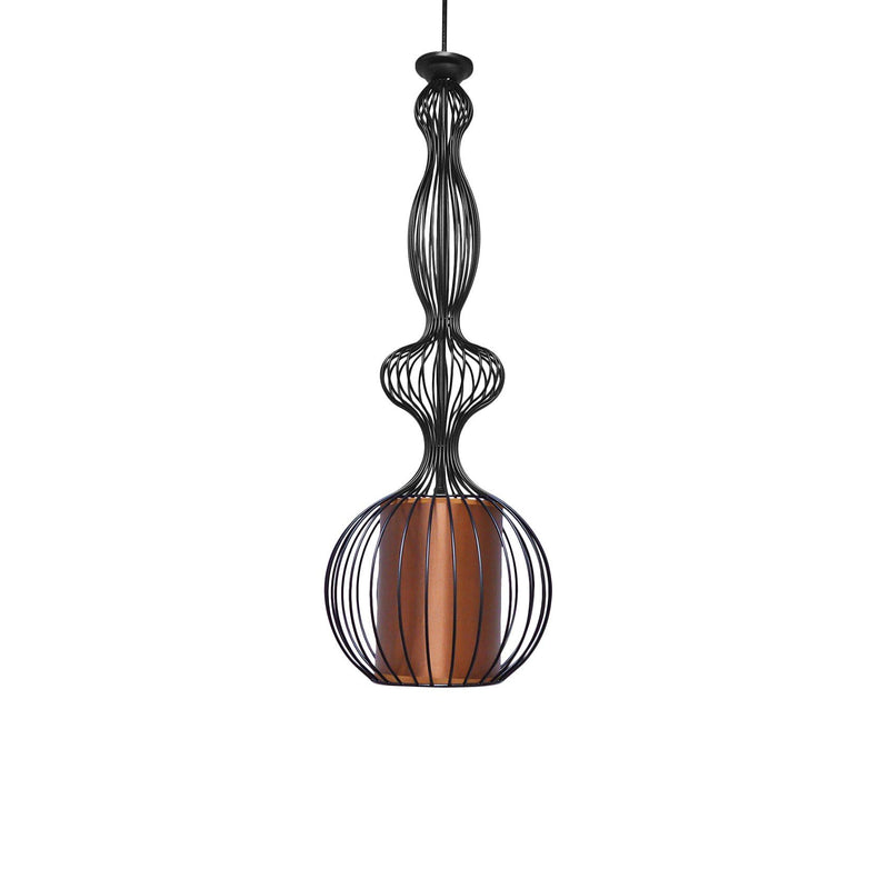 Pendant Light Wire Frame Long Airy With Diffuser