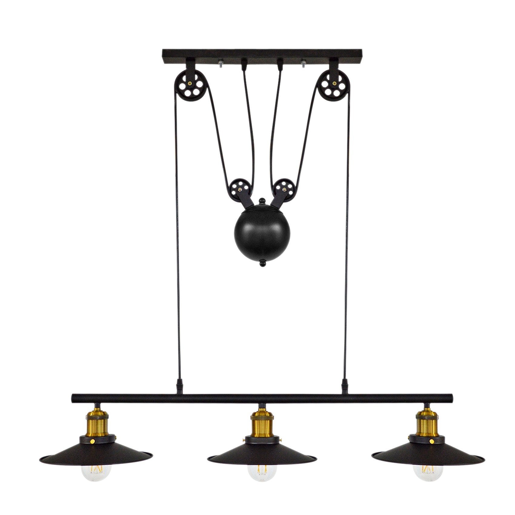 Island Pendant Light Industrial Rustic Suspension Iron 3 Light