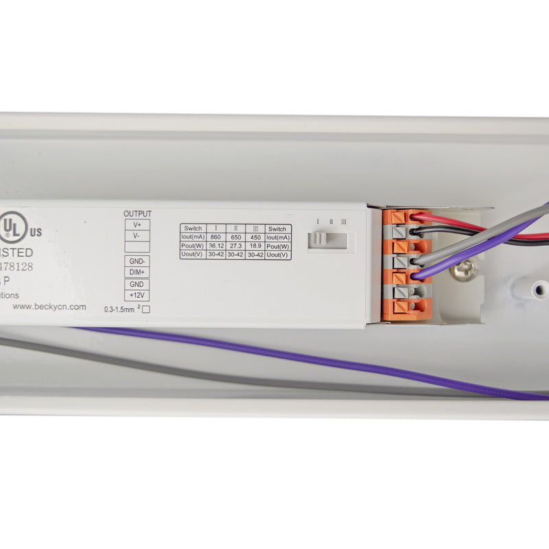 4ft LED Strip Light - Selectable Wattage - 20W, 30W, 40W - 5,400 Lumens - UL, DLC