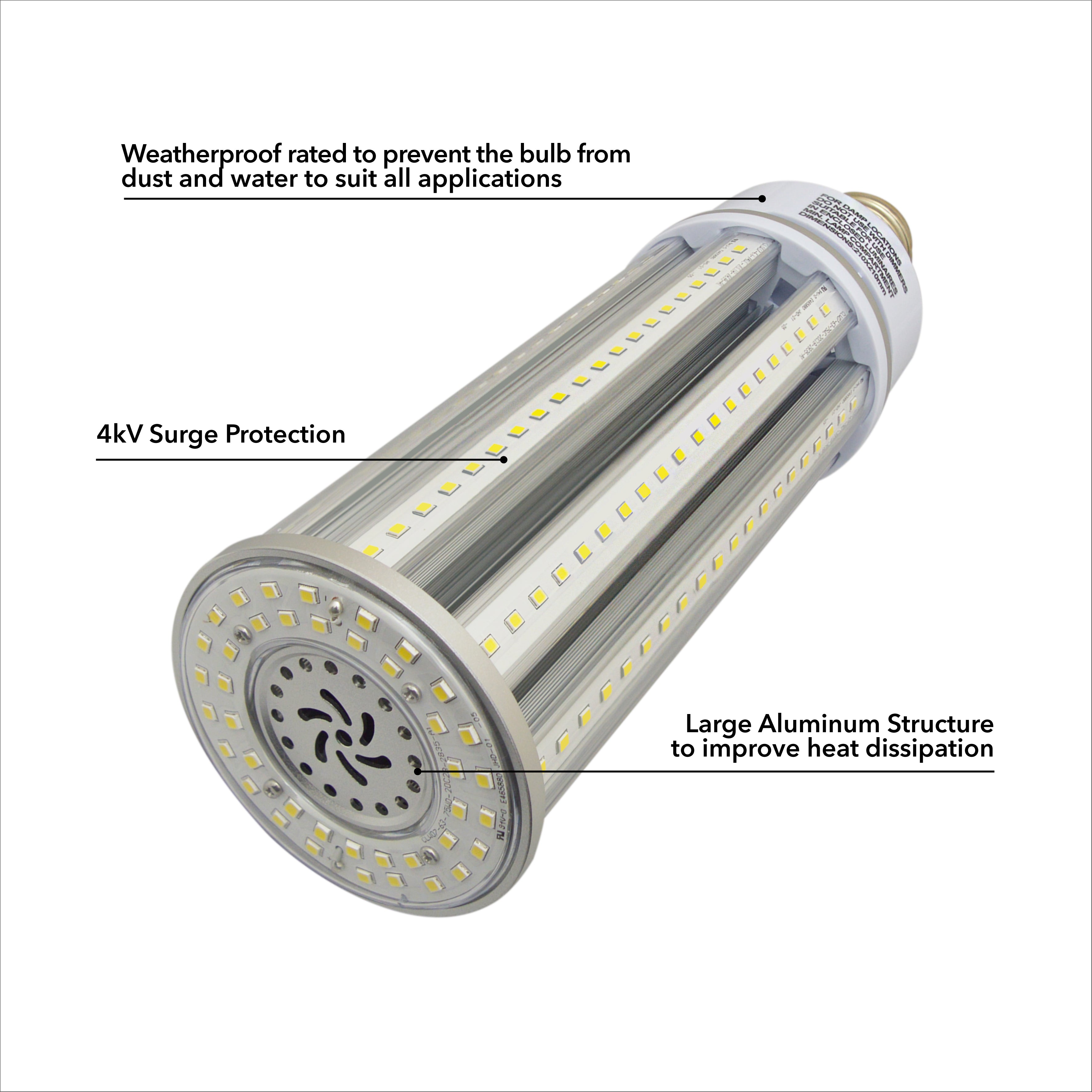75W LED Corn Light Bulb - Replacement for Fixture 300W MH/ HPS/ HID - 3 Year Warranty - 4kV Surge Protection - (UL)