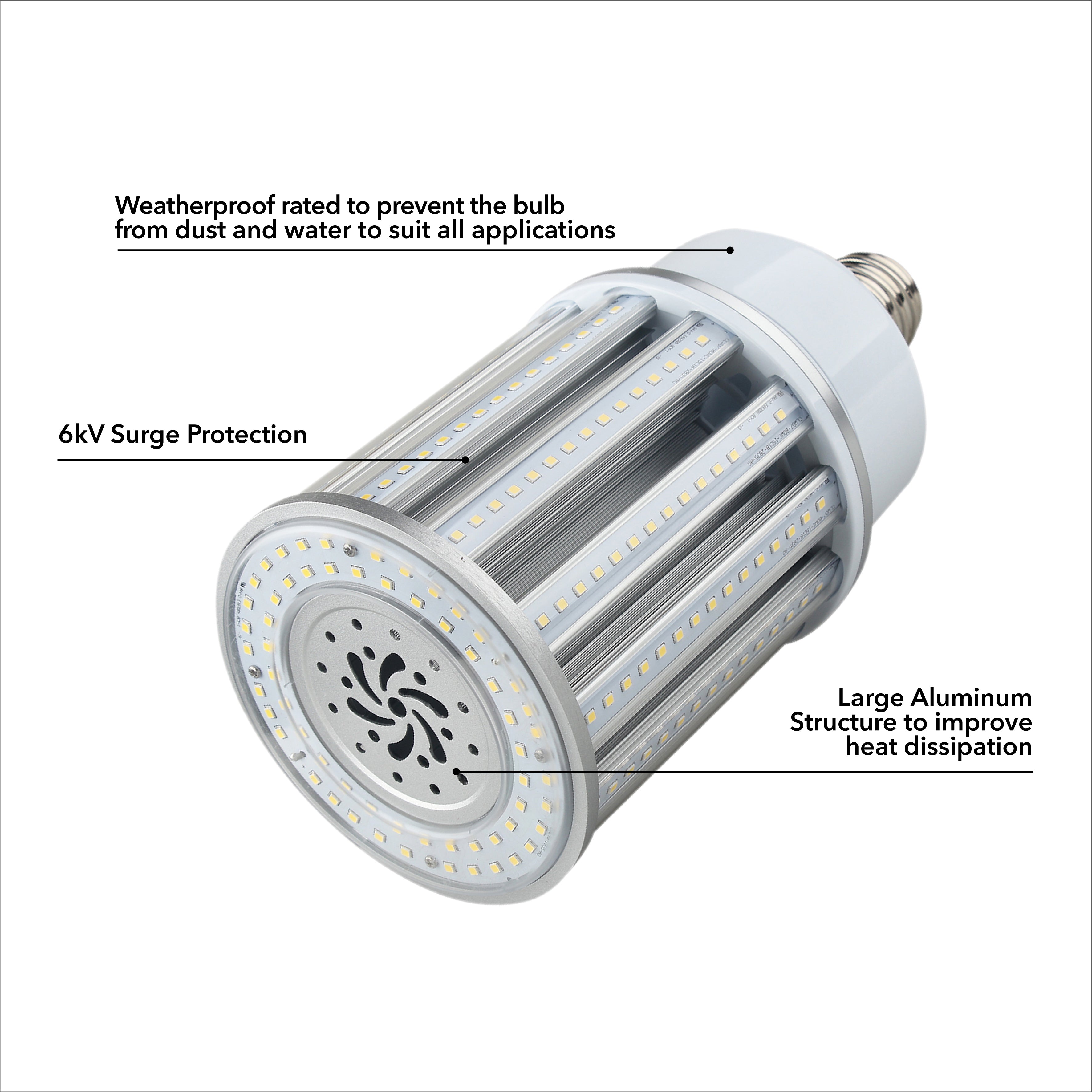 125W LED Corn Light Bulb - Replacement for Fixture 400W MH/ HPS/ HID - 3 Year Warranty - 6kV Surge Protection - (UL)