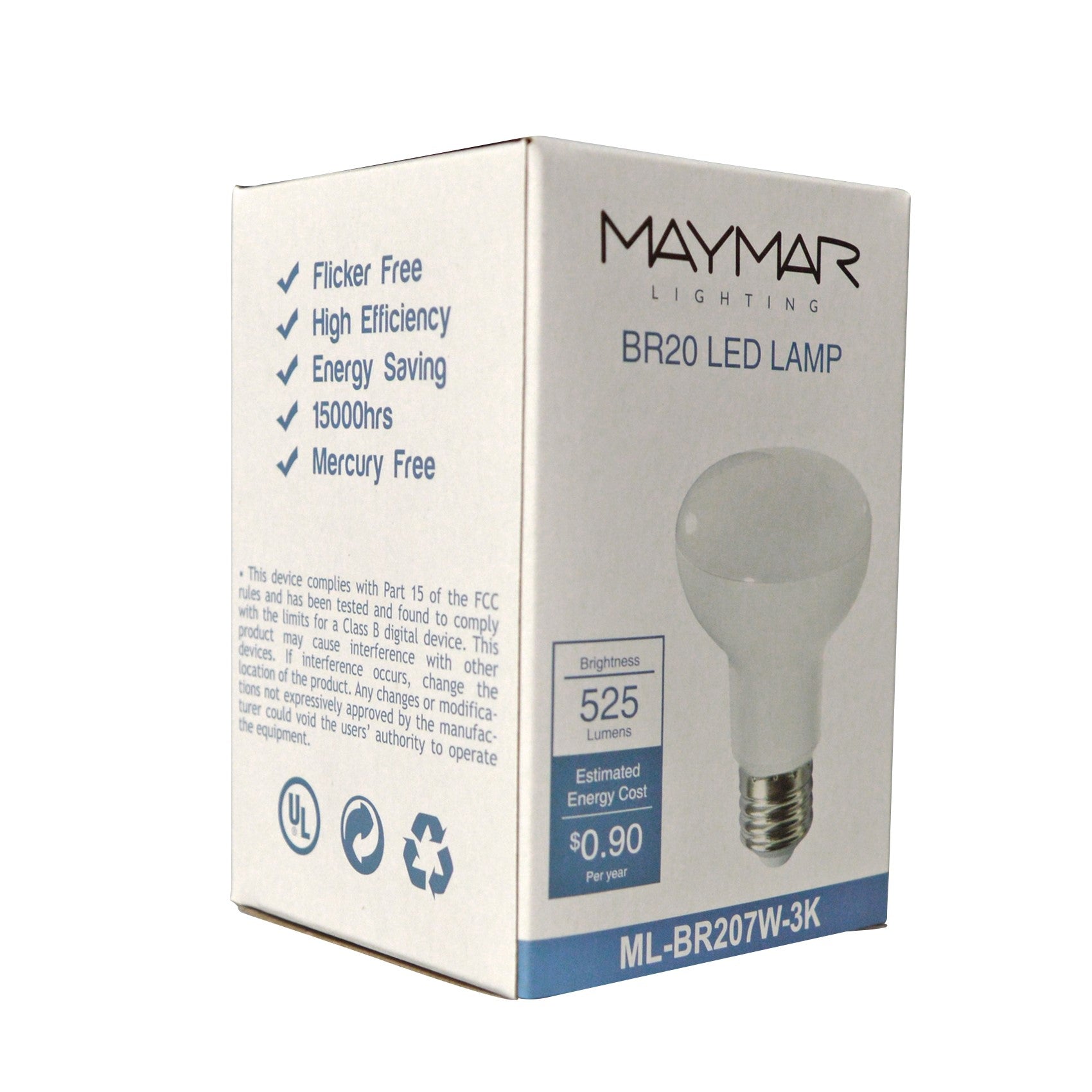 LED BR20 - 7W - 525lm - Dimmable - UL