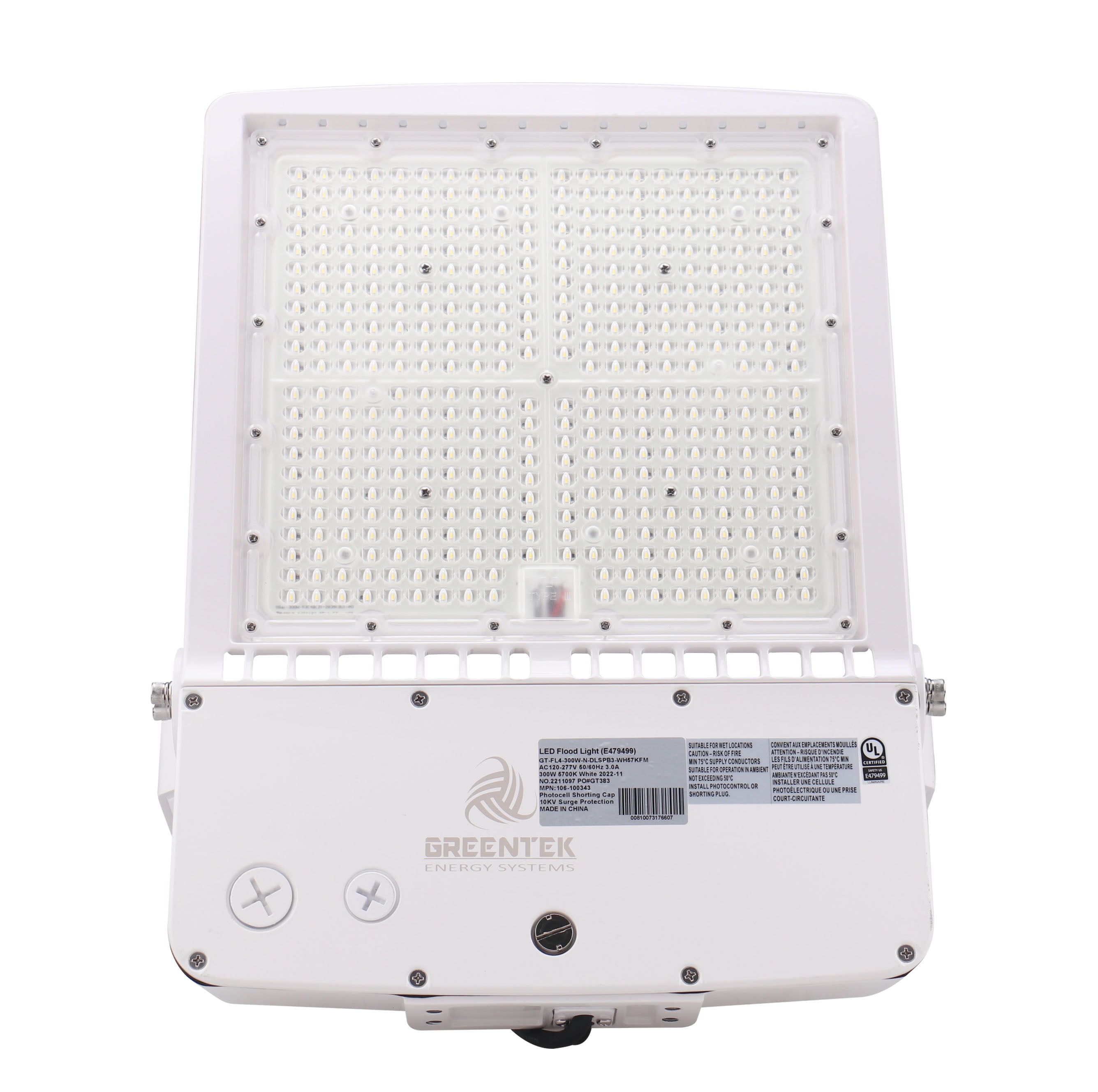 LED Flood Light - FL4 - 300W - 43500LM -  Flood Mount - White - DLC