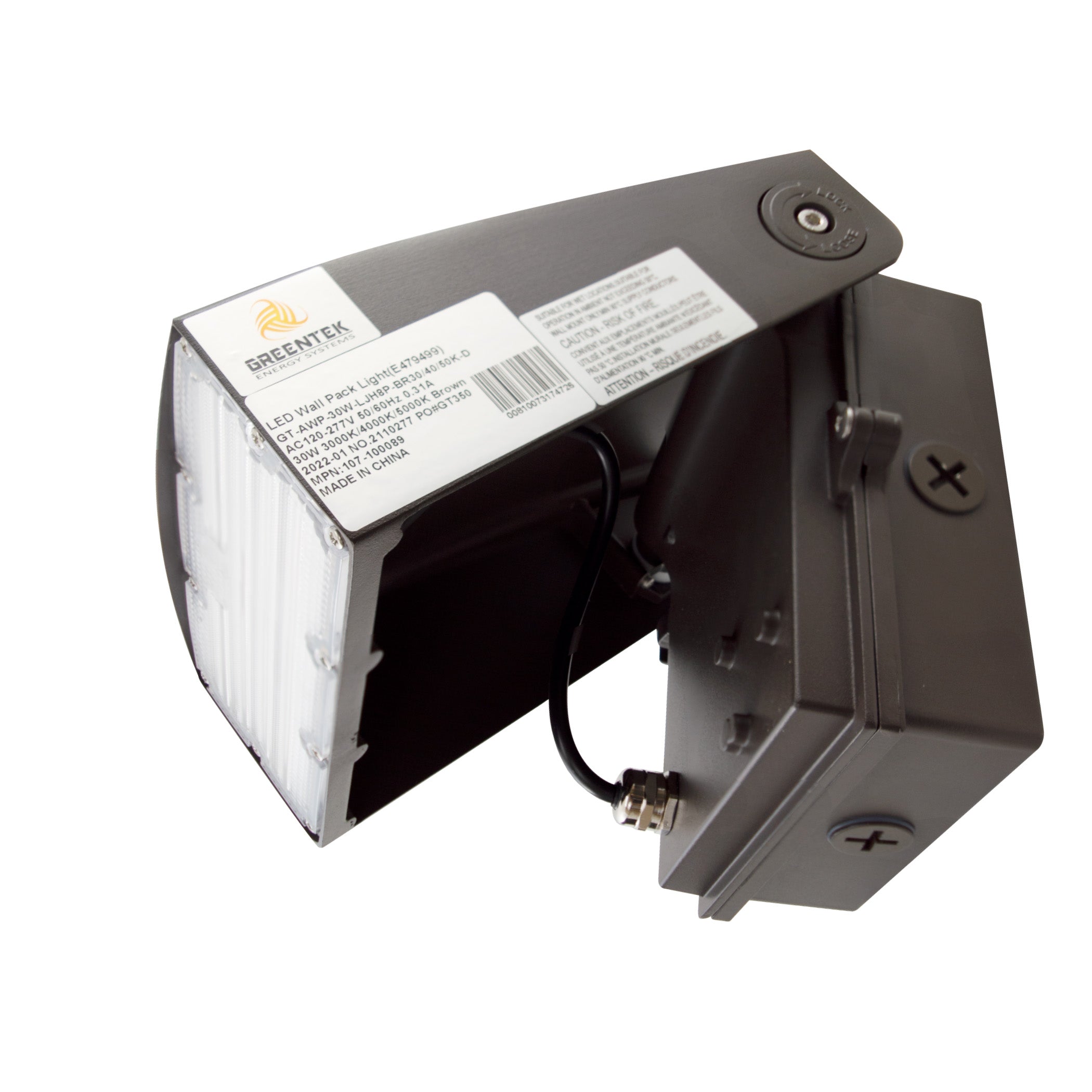 LED Adjustable Wall Pack - 30W - 4200LM - CCT Selectable - Photocell Included - (UL + DLC 5.1)