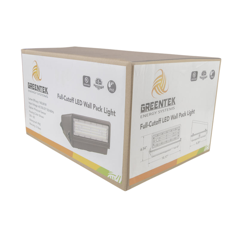 60W LED Wall Pack Light - Full Cutoff - New Dark Sky - Photocell Included - DLC Listed
