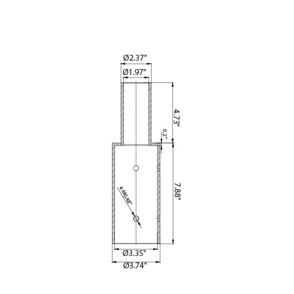 LED Shoebox Adapter Mount - Vertical Tenon - Round Pole - 3.74" base