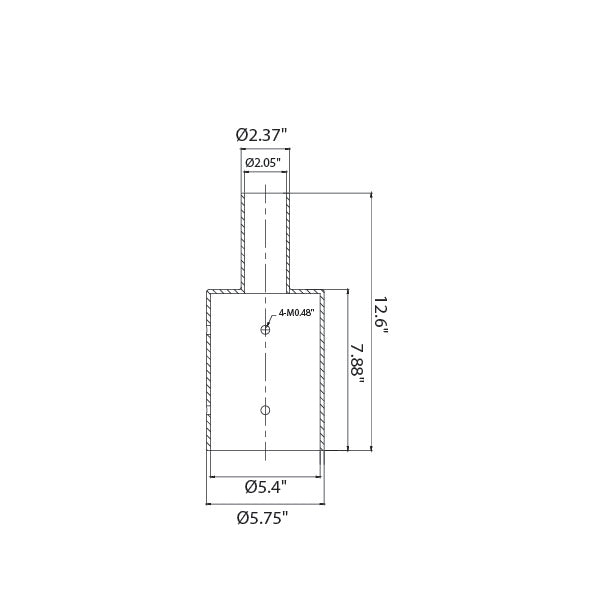 LED Shoebox Adapter Mount - Vertical Tenon - Round Pole - 5.75" base