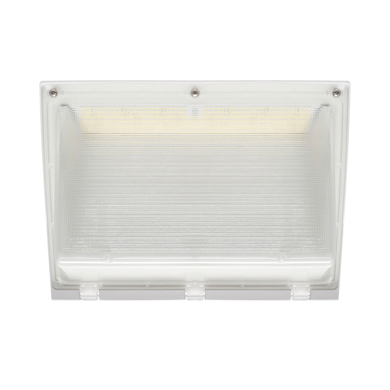 LED Wall Pack Light - 60W - 9,595 Lumens - Photocell Included - SWP4 - Forward Throw - White - DLC Listed