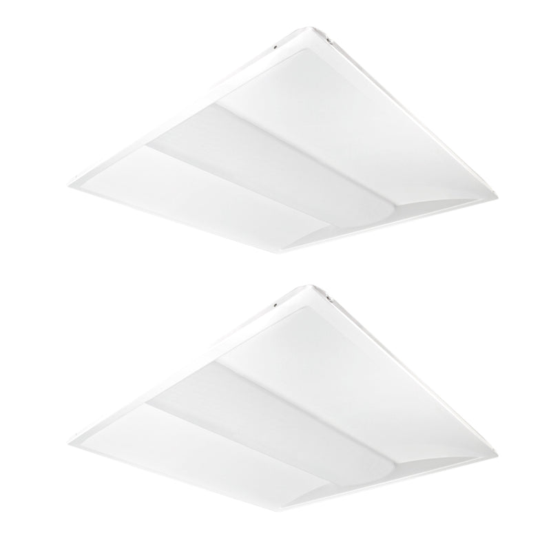LED Troffer Light - 2' X 2' - 2 Pack - Wattage Adjustable (20W/30W/40W) and Color Tunable (3500/4000/5000K) - Dimmable - (UL + DLC 5.1)